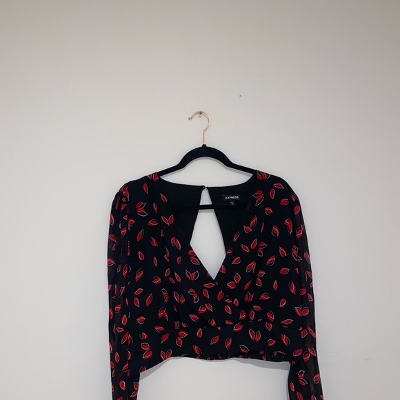 Express Tops - Express printed red and black blouse.